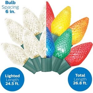 PHILIPS 50 LED 8 Function Bicolor Indoor Outdoor Faceted Christmas Lights